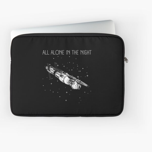 Vista previa del artículo con la obra «All Alone in the Night - Estación espacial - Negro - Ciencia ficción», diseñado y vendido por Fenay Designs.