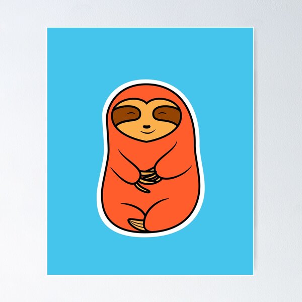 Item preview, Happy Cozy Orange Sloth Bear designed and sold by SubtleSplit.