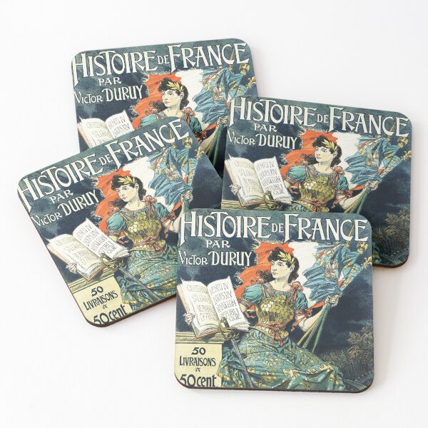 Item preview, HISTORIE DE FRANCE 1895 Vintage Book Cover Poster by Eugene Grasset designed and sold by retroposters.
