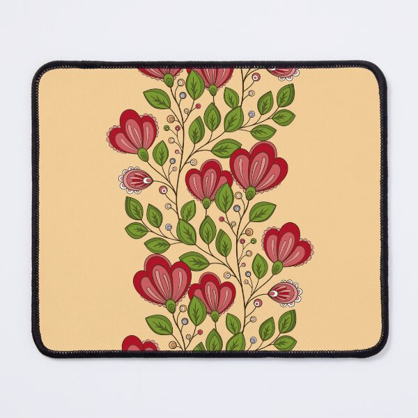 Item preview, Colored Striped Pattern with Vintage Floral Motifs designed and sold by lissantee.