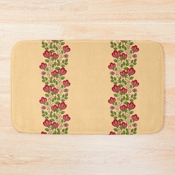 Item preview, Colored Striped Pattern with Vintage Floral Motifs designed and sold by lissantee.