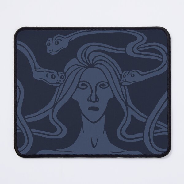 Item preview, Medusa illustration by Tyra Kleen in blue designed and sold by artofthenorth.