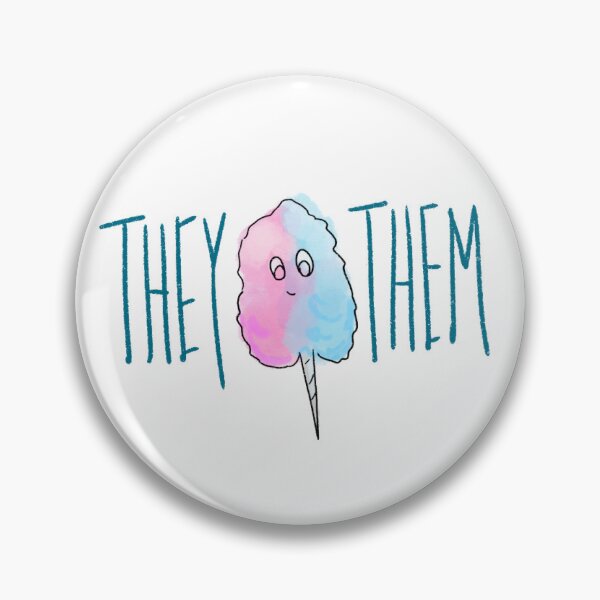 Item preview, Cotton Candy They Them Pronoun Pin  designed and sold by kylepeterart.