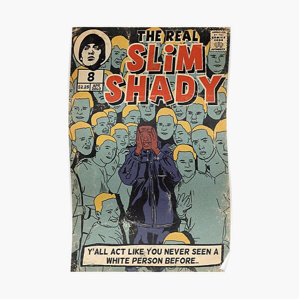 Bande dessinée vintage Le vrai Slim Shady Poster Poster