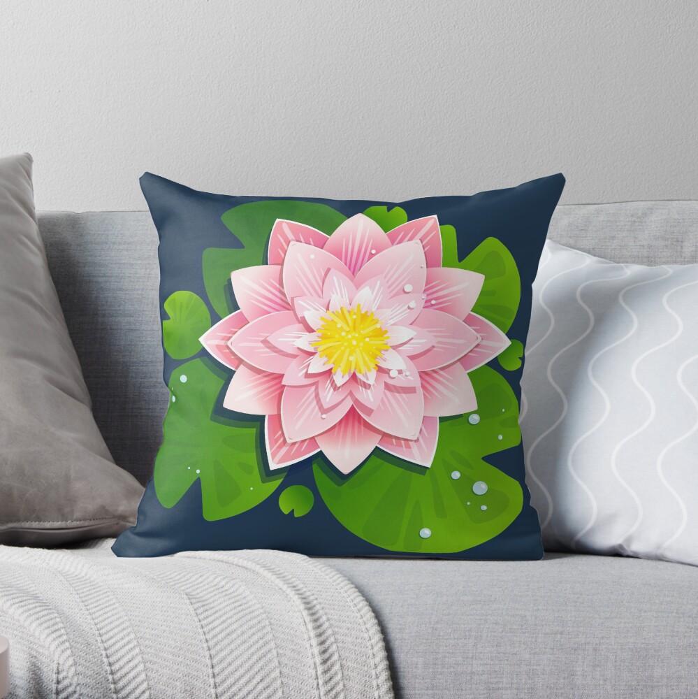 Beautiful lotus flower Throw Pillow