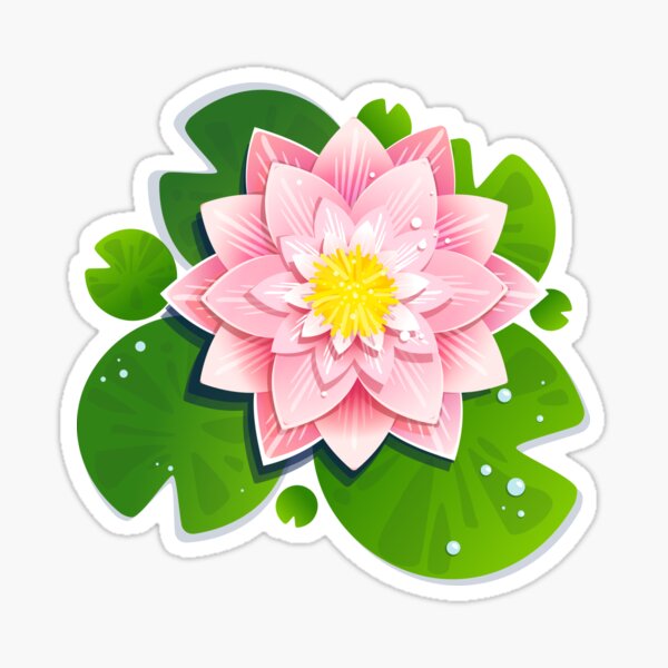 "Beautiful lotus flower" Sticker for Sale by andreyart Redbubble