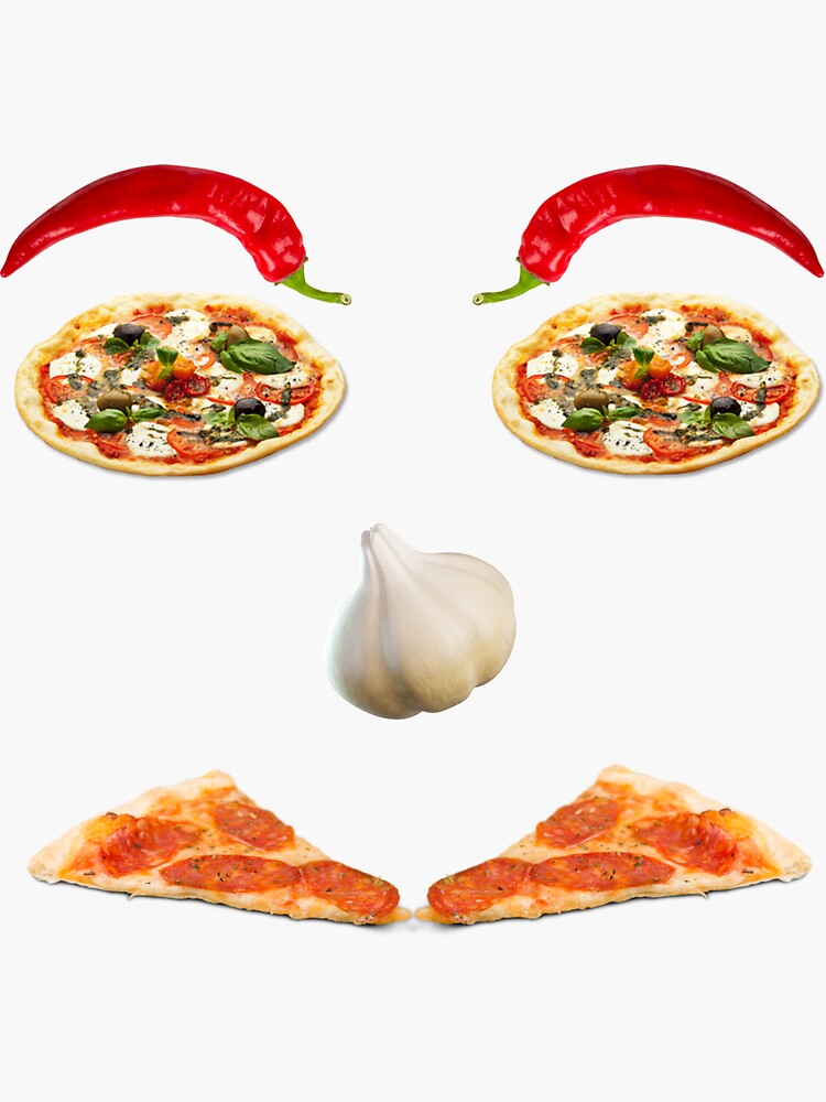 "Pizza face" Sticker for Sale by Rickido Redbubble