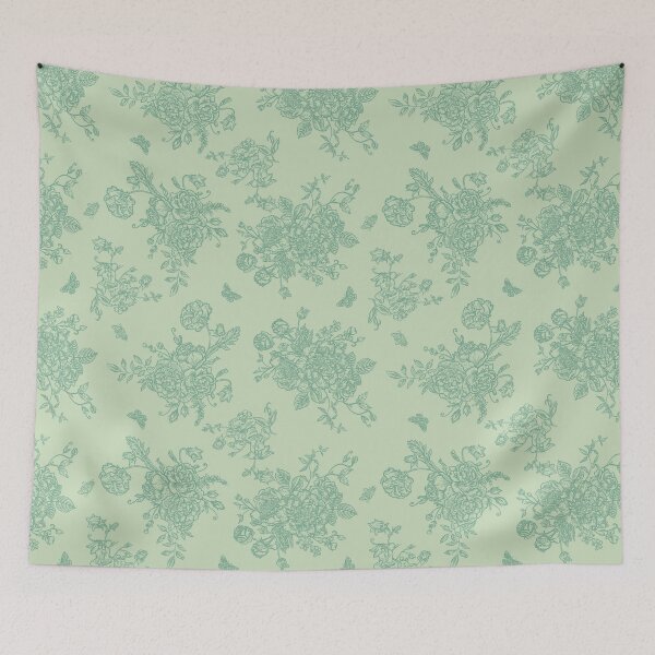 Item preview, Vintage Floral Pattern in Chinese Porcelain Style (Green) designed and sold by ‧͙⁺˚*･༓☾ Moon Saikia ☽༓･*˚⁺‧͙.