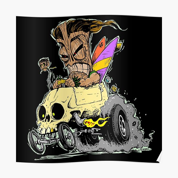 SKULL DRIVING TIKI Poster