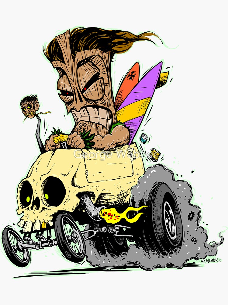 SKULL DRIVING TIKI by gWebberArts