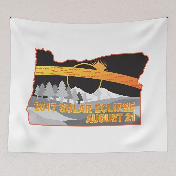 Item preview, 2017 Solar Eclipse Across Oregon Cities Map Illustration designed and sold by jpldesigns.