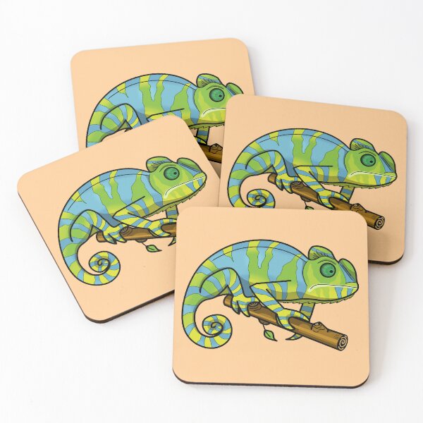 Item preview, Green and blue chameleon designed and sold by mh-art-.