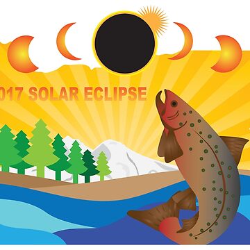 "2017 Solar Eclipse Across Oregon Map Illustration" Sticker for Sale by ...