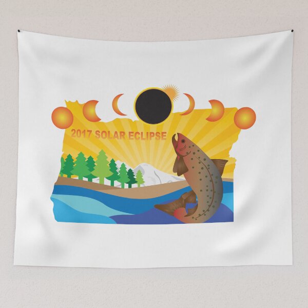 Item preview, 2017 Solar Eclipse Across Oregon Map Illustration designed and sold by jpldesigns.