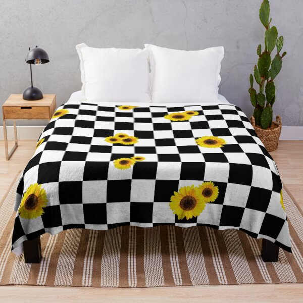 Item preview, Sunflowers on Checkered Square Pattern designed and sold by CherieTree.