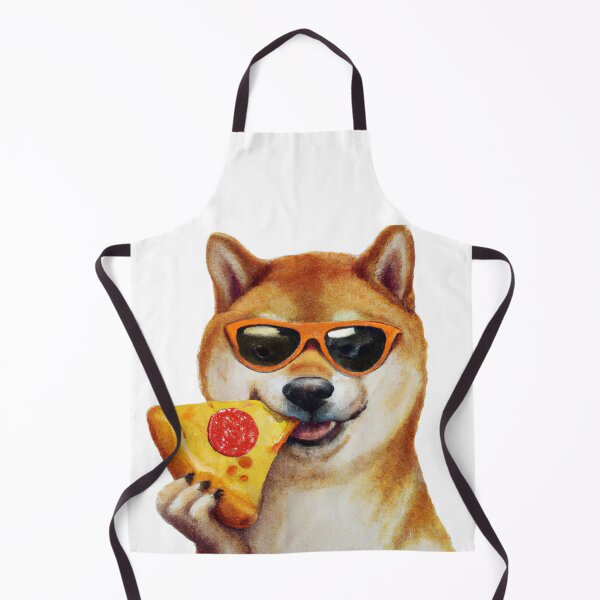 Item preview, Shiba Inu Wearing Sunglasses Eating a Slice of Pizza designed and sold by maniacfitness.