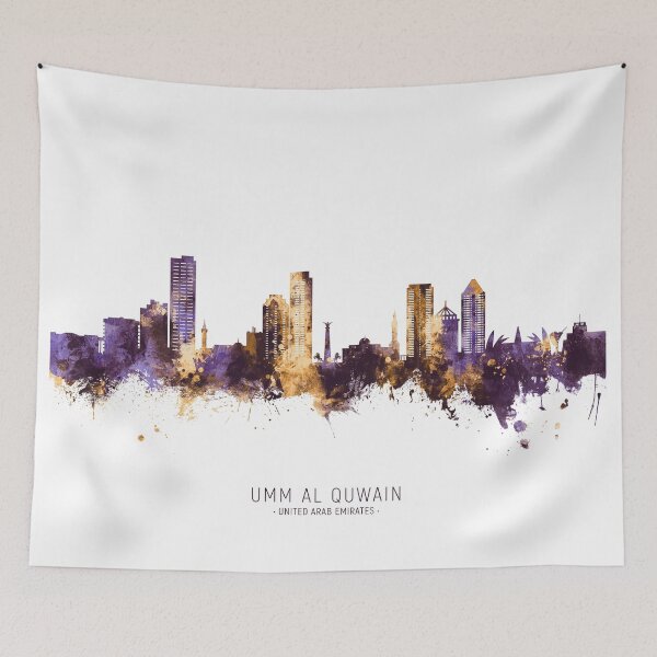 Aperçu de l'œuvre Umm Al Quwain Skyline créée et vendue par ArtPrints.