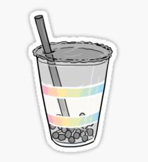 Demigender Pride Flag Boba Tea Sticker Sticker