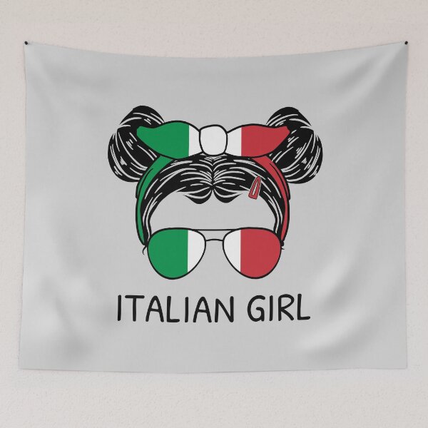 Item preview, Italy Flag - Italian Girl With Messy Buns I designed and sold by Lemon Pepper.