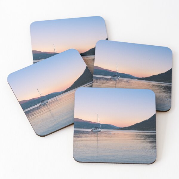 Item preview, Peaceful Okanagan Lake Sunset with Sailboat View designed and sold by Amy Mitchell.