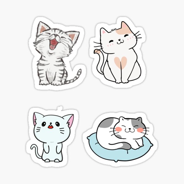 Cute Cats Sticker Pack Cat Sticker Bundle Sticker For Sale By Awesome2021 Redbubble 3971