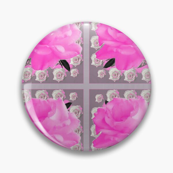 Item preview, LUCIOUS PINK GARDEN ROSE GREY ART designed and sold by sharlesart.