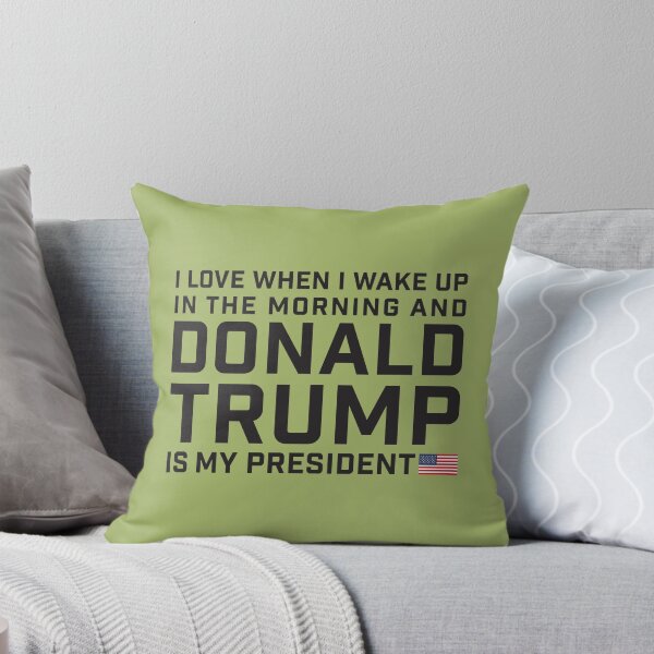 Item preview, I love when I wake up and Donald Trump is my President black and white background and funny mug HD H designed and sold by LadyMoldavites.