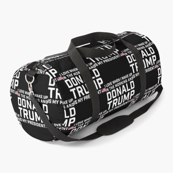 Item preview, I love when I wake up and Donald Trump is my President red background and funny mug USA flag HD HIGH designed and sold by LadyMoldavites.