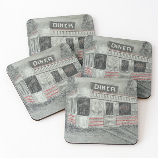 Item preview, Retro Diner in Graphite designed and sold by lisavonbiela.
