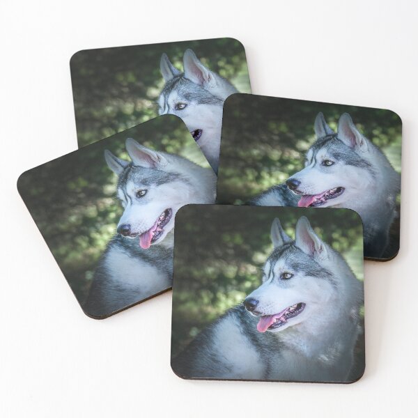 Item preview, Portrait of a gray and white Husky designed and sold by May Finch.