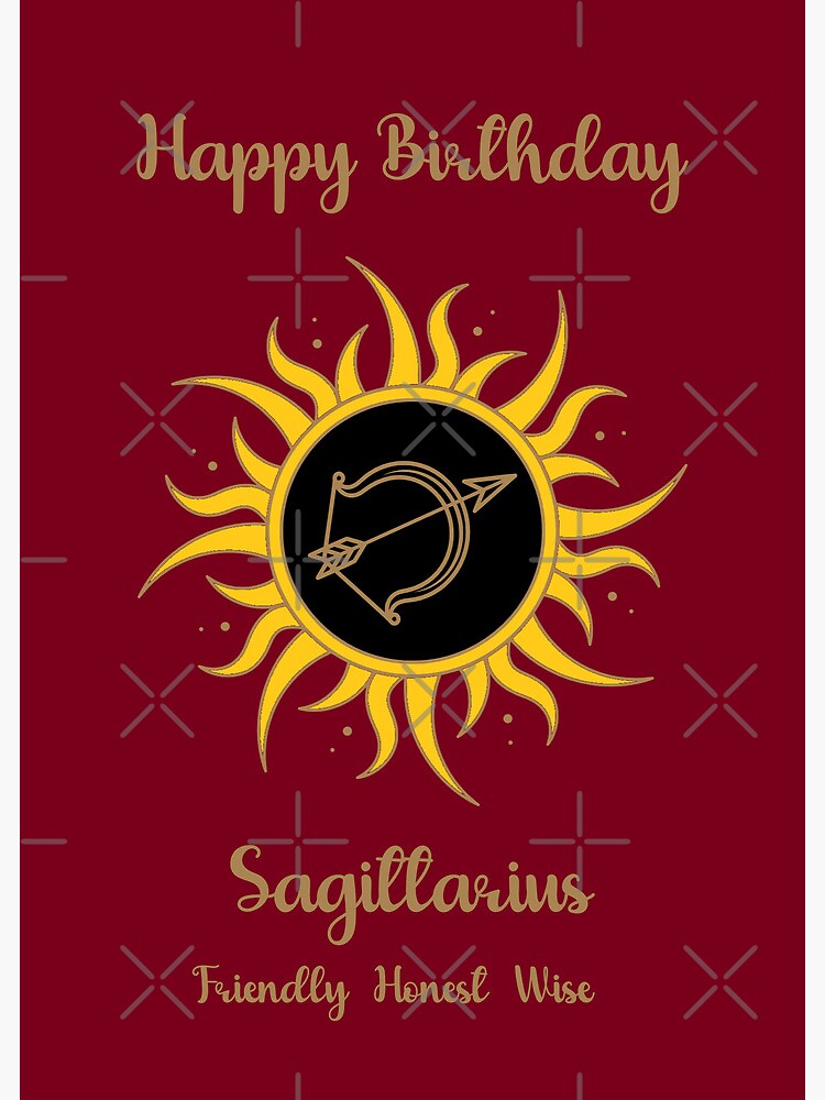 Happy Birthday Sagittarius Zodiac Sign Design