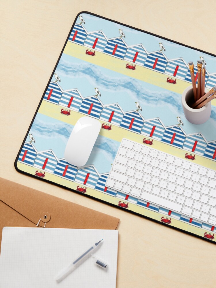 Alternate view of Happy Seaside Beach Huts Mouse Pad