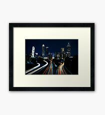 Atlanta City Skyline (Night) Framed Print