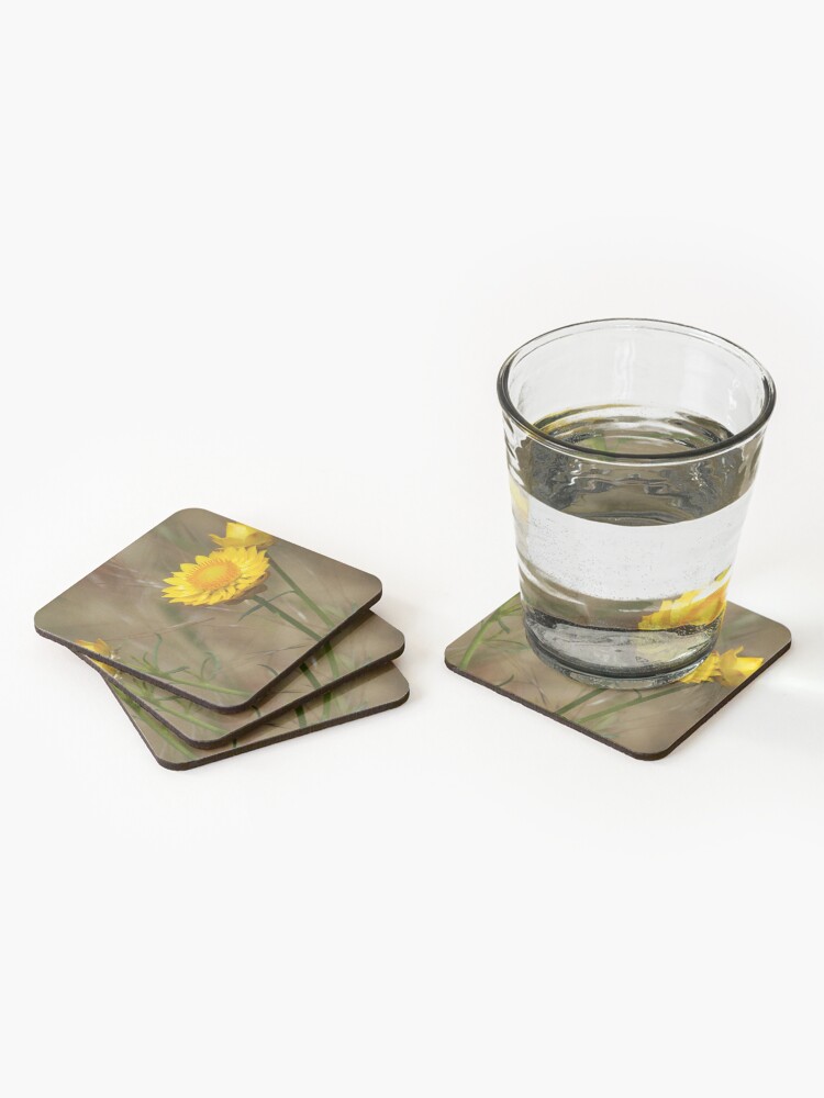 Alternate view of Yellow paper daisy Coasters (Set of 4)