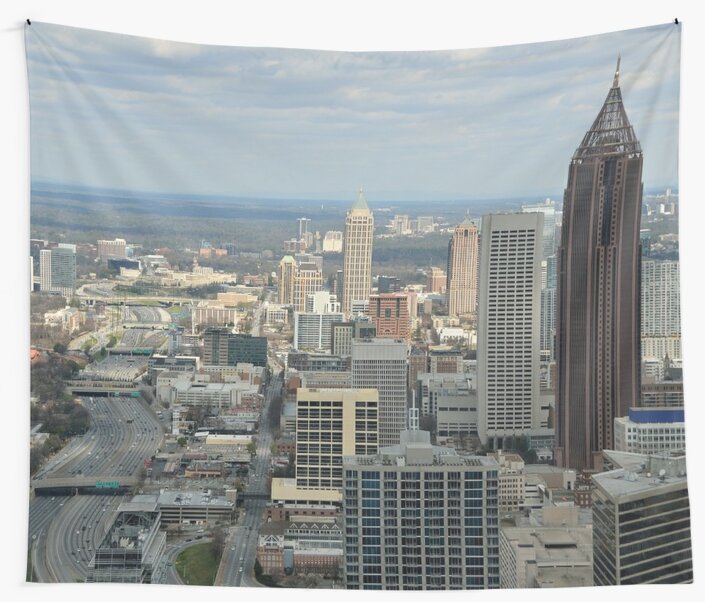 "Atlanta Daytime Skyline " Wall Tapestries by prodesigner2  Redbubble