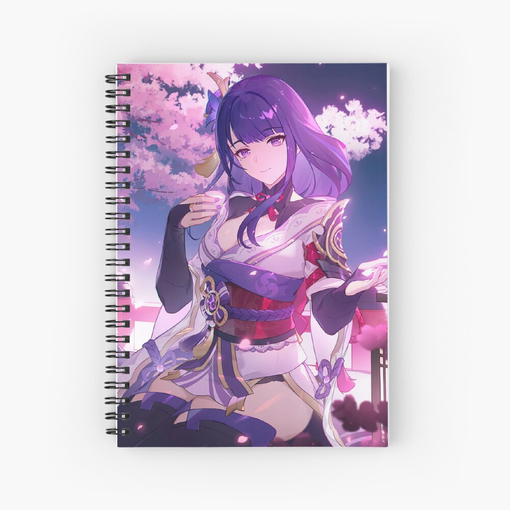 Cuaderno De Espiral Genshin Impact Arte Oficial De Cumpleaños De Raiden 2022 De Krimsy 4675