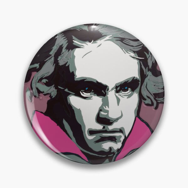 Item preview, Ludwig van Beethoven, framed portrait, with tie ©-edition. lilac / orchid cf designed and sold by Brunhilde1001.