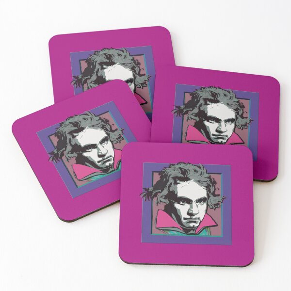 Item preview, Ludwig van Beethoven, framed portrait, with tie ©-edition. lilac / orchid cf designed and sold by Brunhilde1001.
