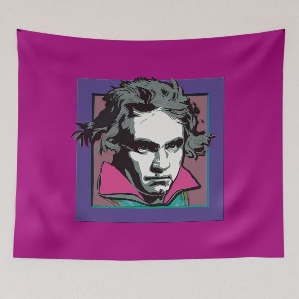Item preview, Ludwig van Beethoven, framed portrait, with tie ©-edition. lilac / orchid cf designed and sold by Brunhilde1001.