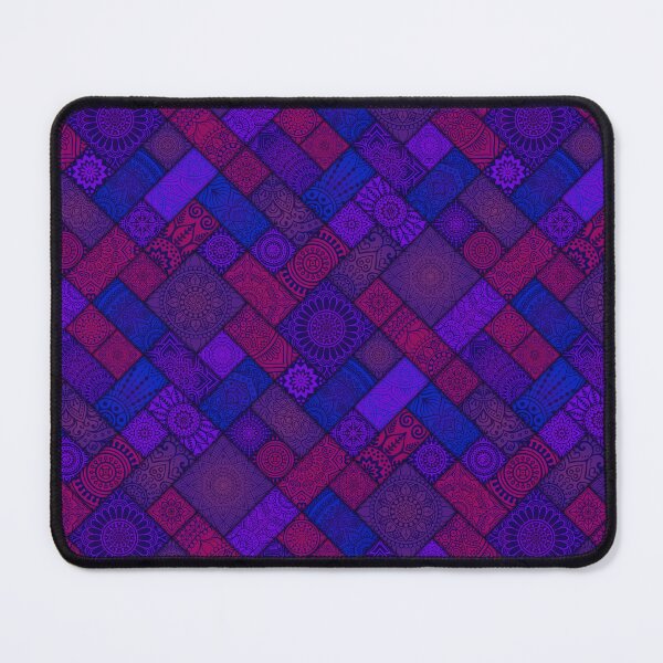 Item preview, Mixed Blue and Red Indian Diagonal Floral Tiles pattern designed and sold by Art-by-Geoff.