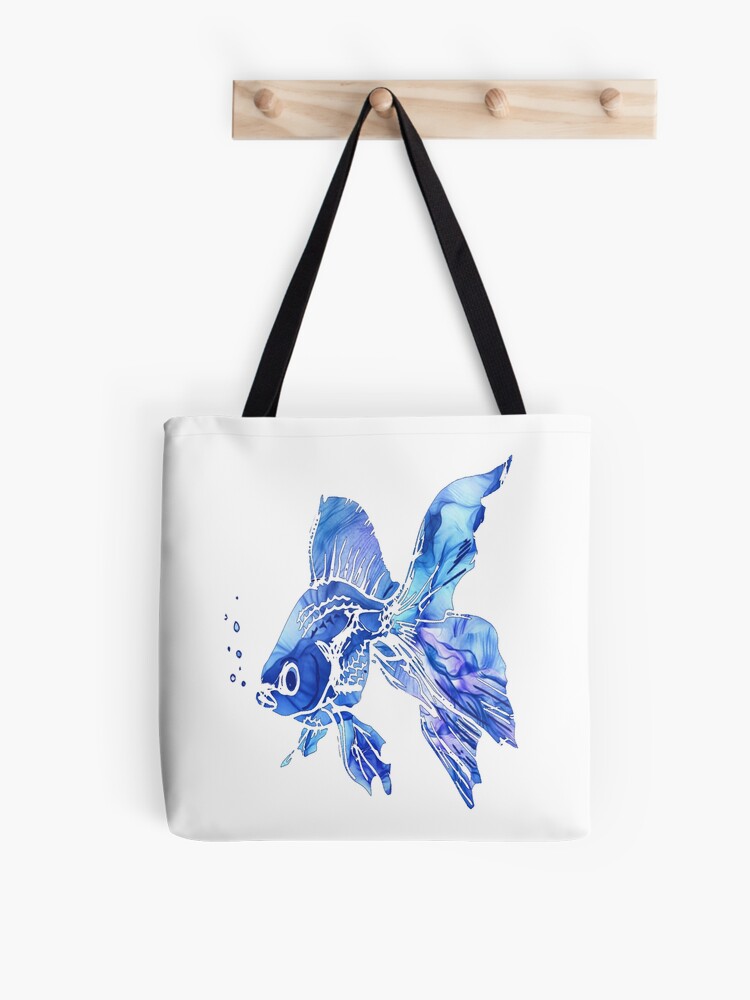 Watercolor Blue Goldfish Aquarium Fish Tote Bag for Sale by countrymouse