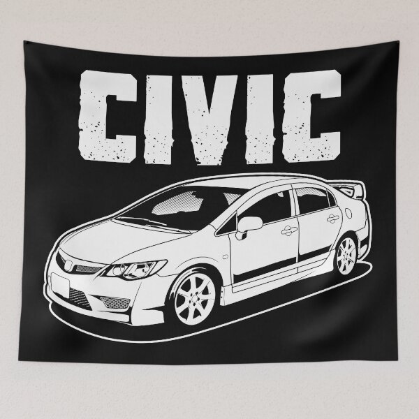 Aperçu de l'œuvre Civic Si FD2 (noir) créée et vendue par squeal tires.