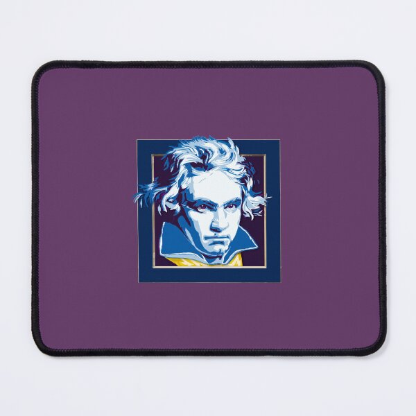 Item preview, Ludwig van Beethoven, framed portrait, with tie ©-edition. Blue Yellow / Pink Aubergine cf designed and sold by Brunhilde1001.