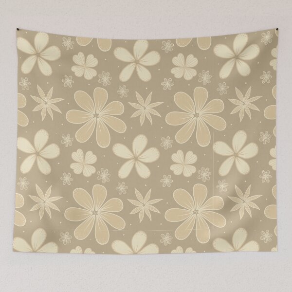 Item preview, Chic beige flower pattern designed and sold by Akantha Design.