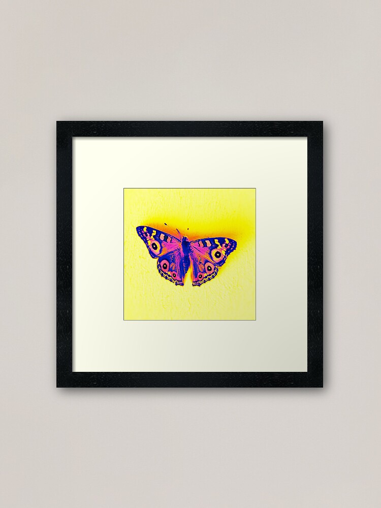 Alternate view of Fluro butterfly up Framed Art Print