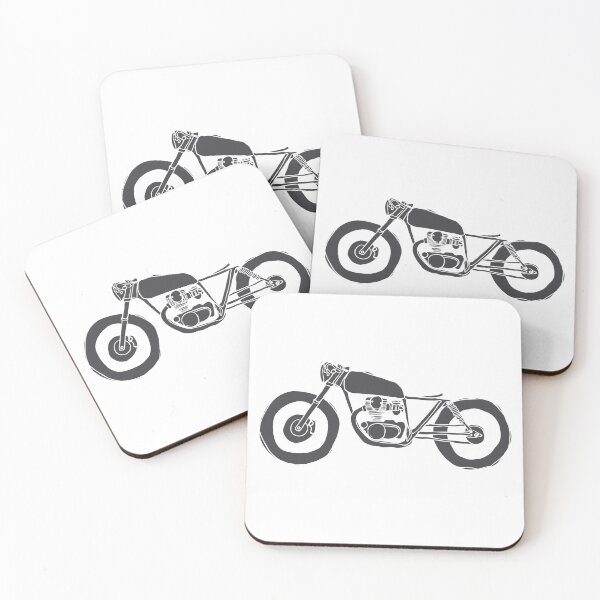 Artikelvorschau, Handgezeichnete Cafe Racer-Motorräder entworfen und verkauft von thesmokeydogs.