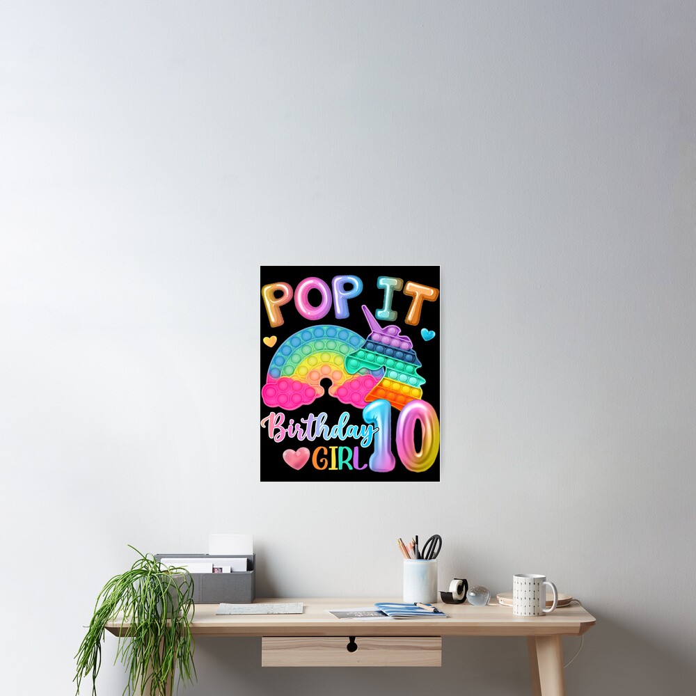 kids-pop-it-birthday-girl-10-for-10yr-old-girl-unicorn-party-poster