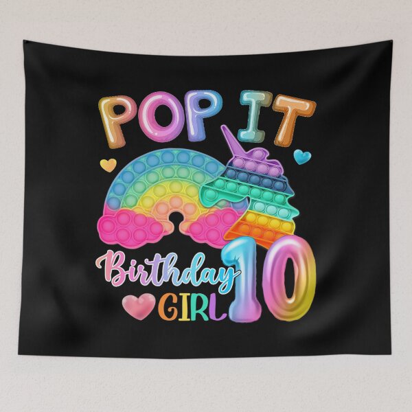 Item preview, Kids Pop It Birthday Girl 10 for 10yr Old Girl Unicorn Party designed and sold by pleasingvaultin.