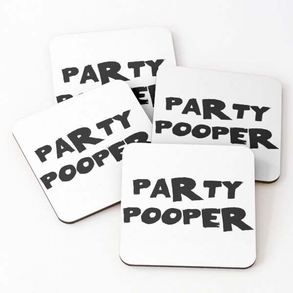 Item preview, Party Pooper Text Monochrome White designed and sold by Meepuruproject.