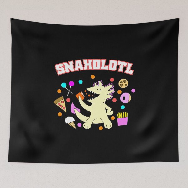 Aperçu de l'œuvre Snaxolotl Hungry Snacking Salamandre Axolotl créée et vendue par asphaltbubble.